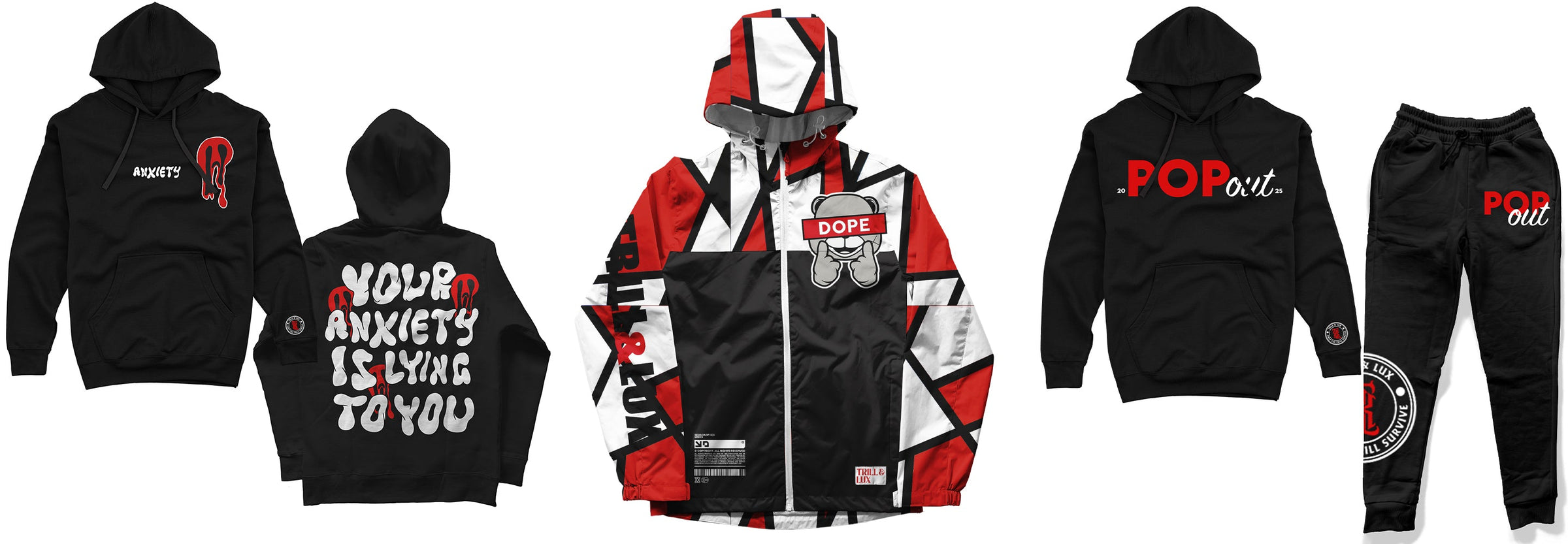 photo if hoodie windbreaker jacket and joggers designed to match jordan 1 black toe reimagined collection