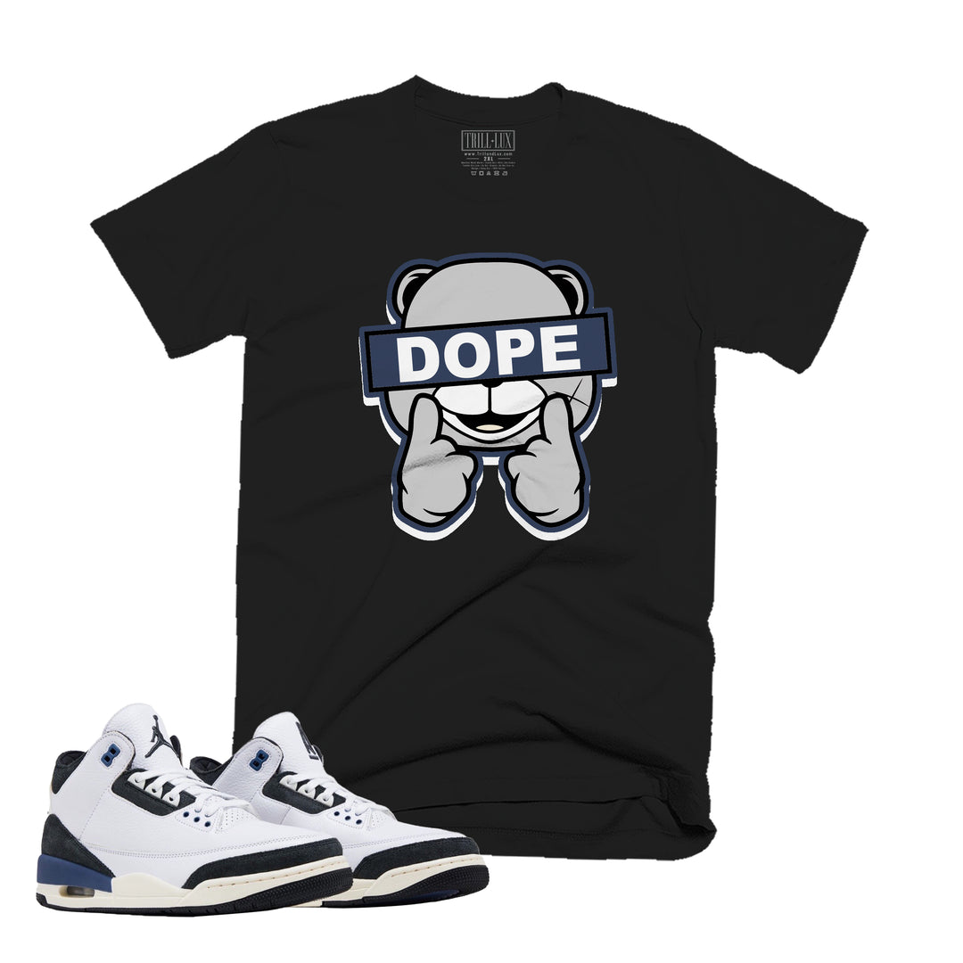 black T-shirt with a dope design on front