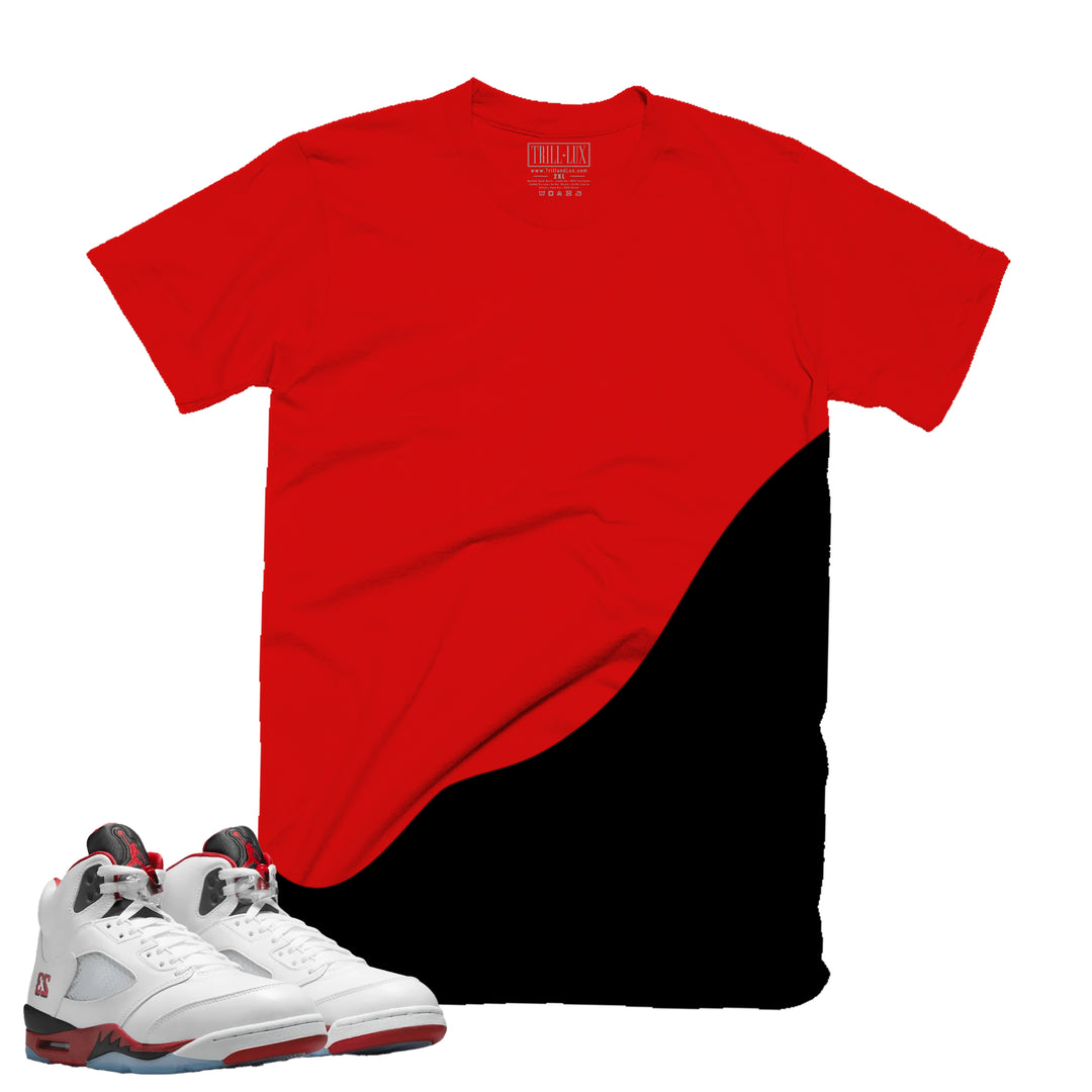 Wave Colorblock | T-Shirt - Fire Red 5 | Trill and Lux