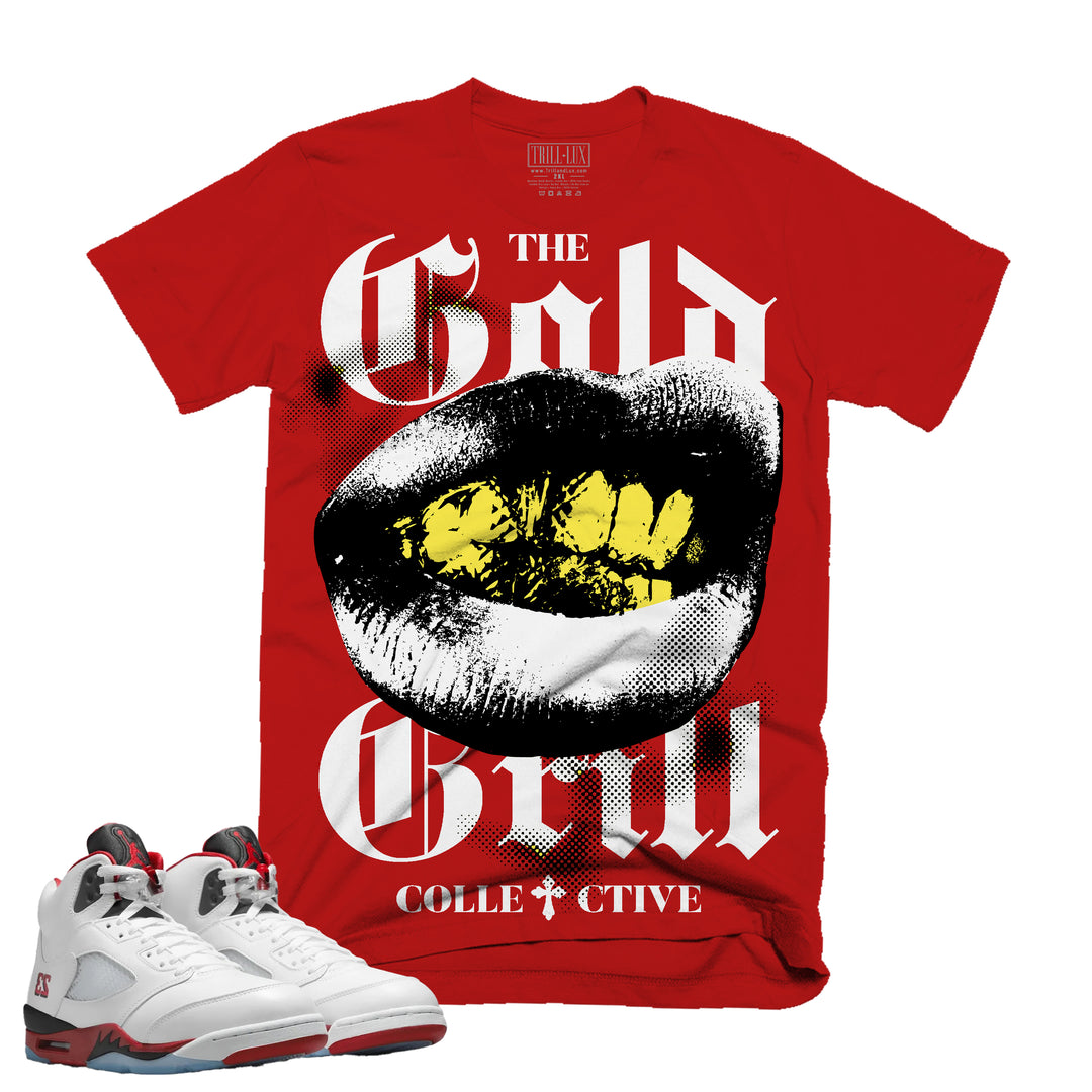Gold Grill | T-Shirt - Fire Red 5 | Trill and Lux