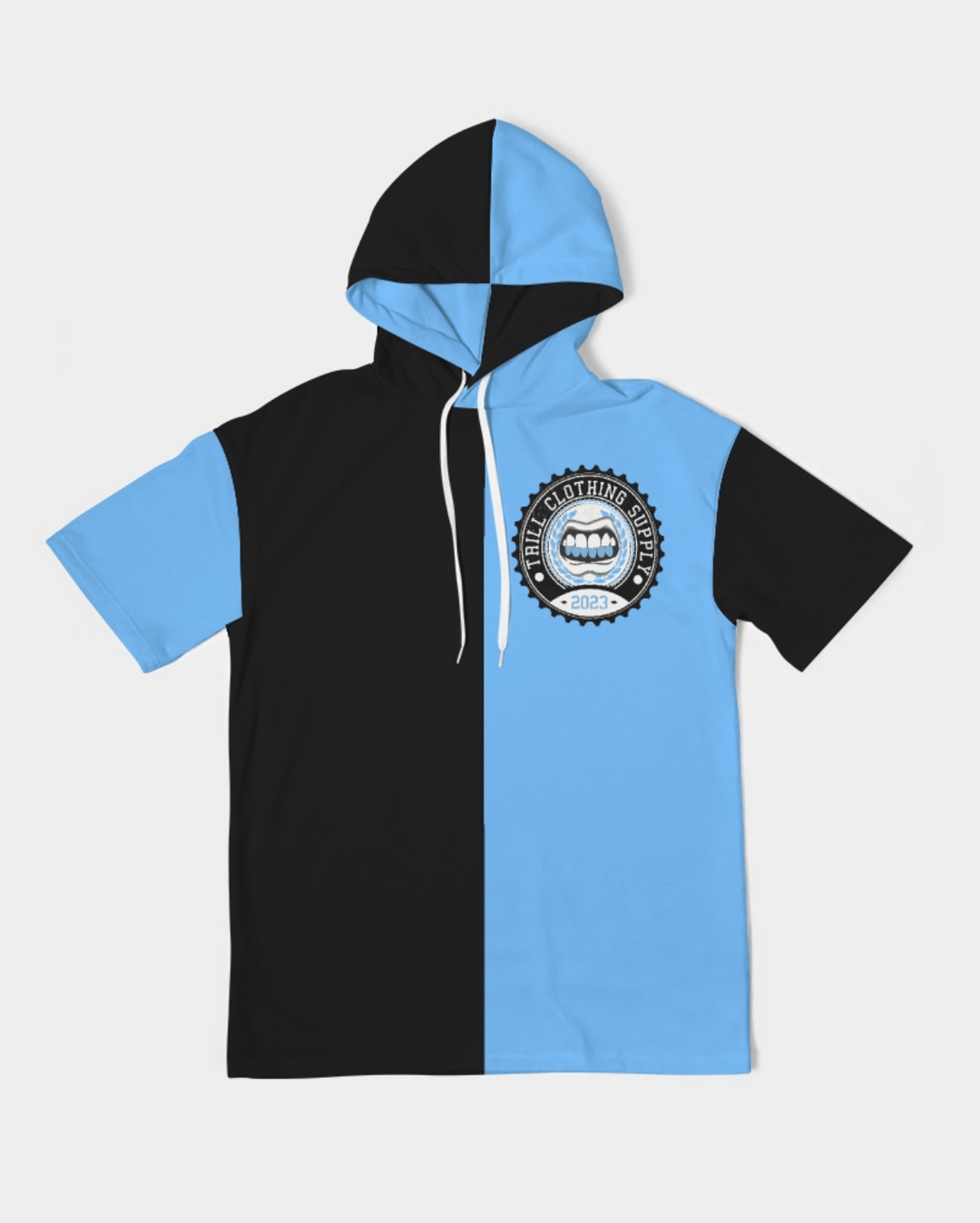 Short sleeve Hoodie Black blue UNC Hooded shirt match jordan 1 university international Pullover tee graphic