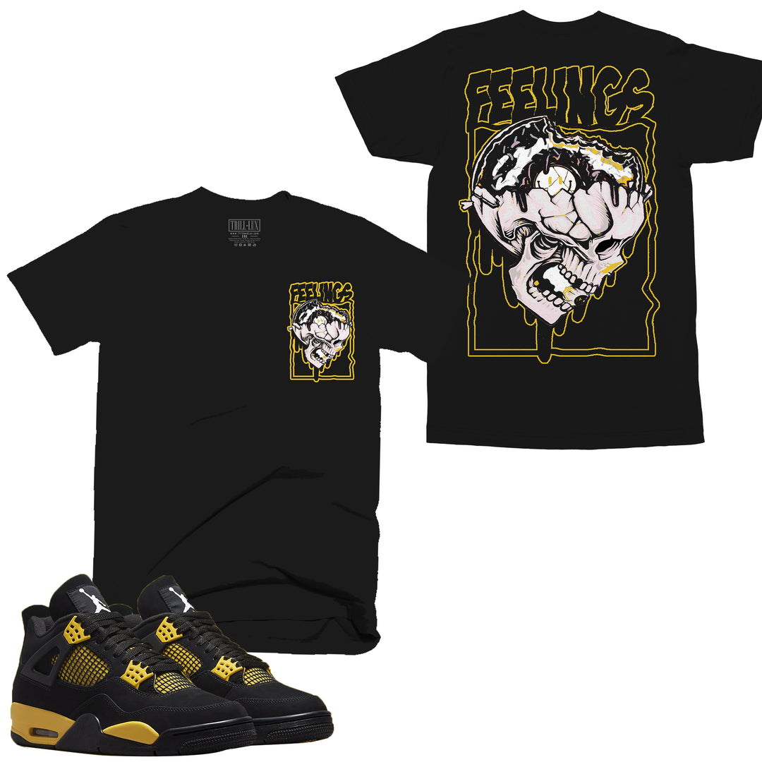 Feelings Skull | Retro Air Jordan 4 Thunder T-shirt |
