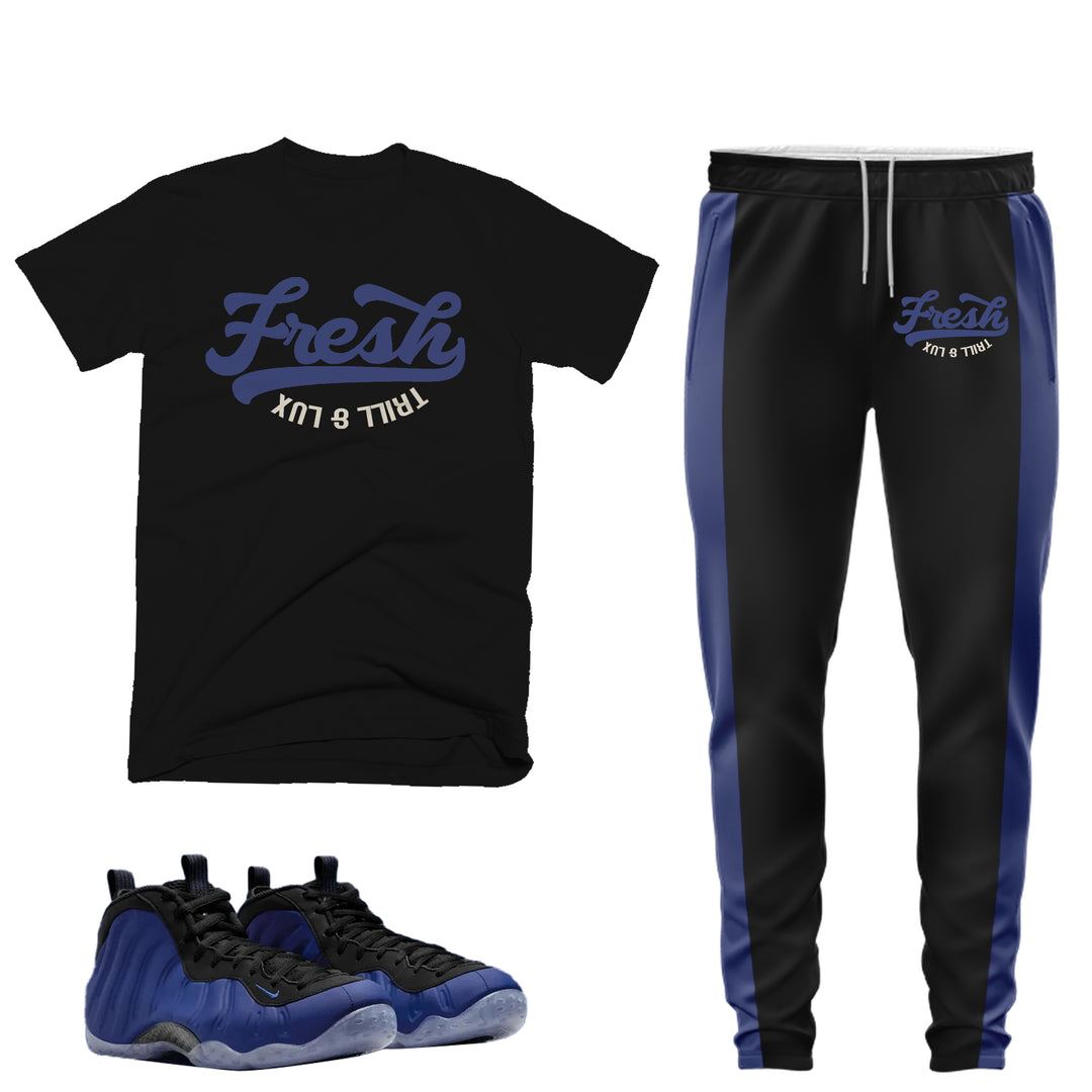 Fresh | T-shirt and Jogger Outfit Match - Foamposite Deep Royal