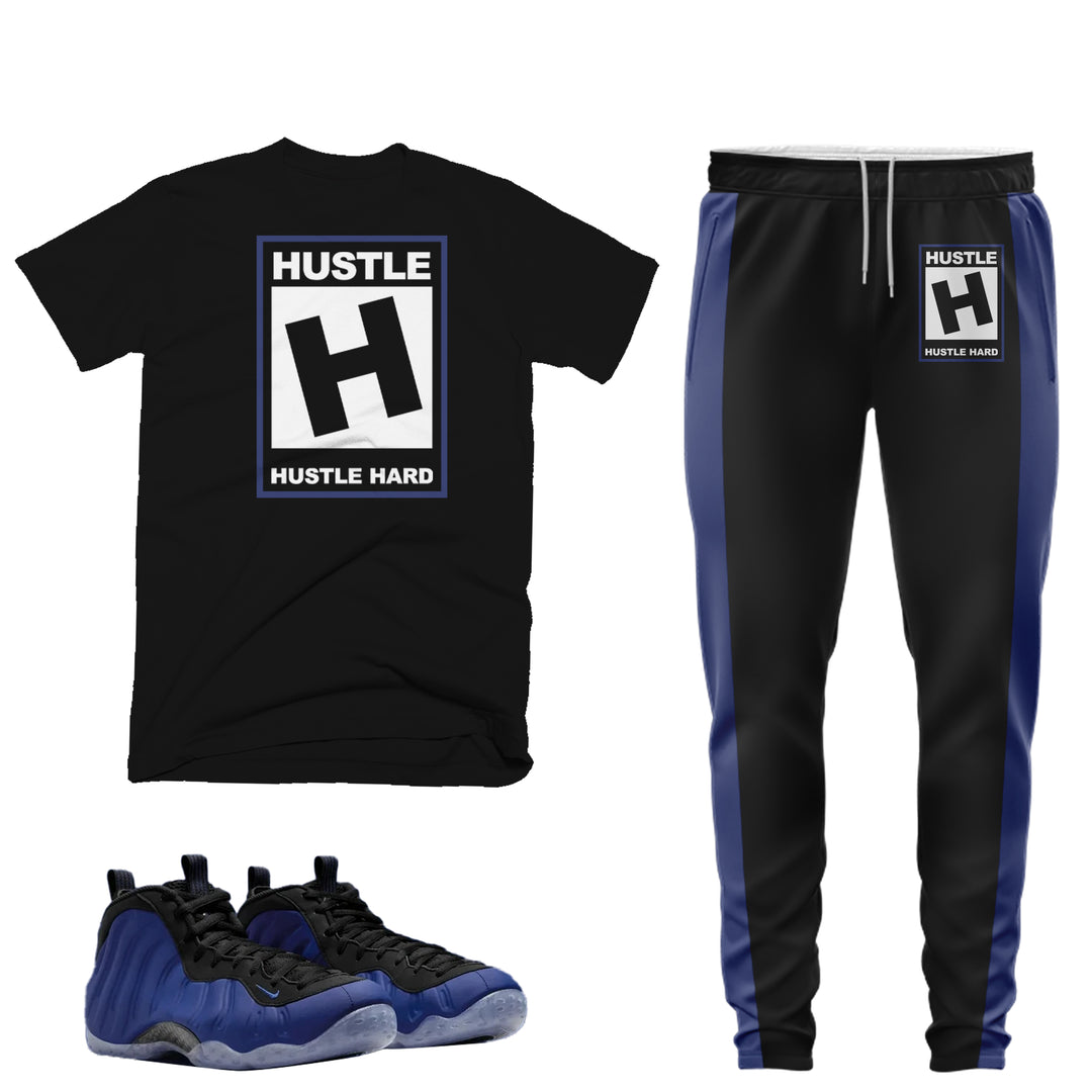 Hustle | T-shirt and Jogger Outfit Match - Foamposite Deep Royal