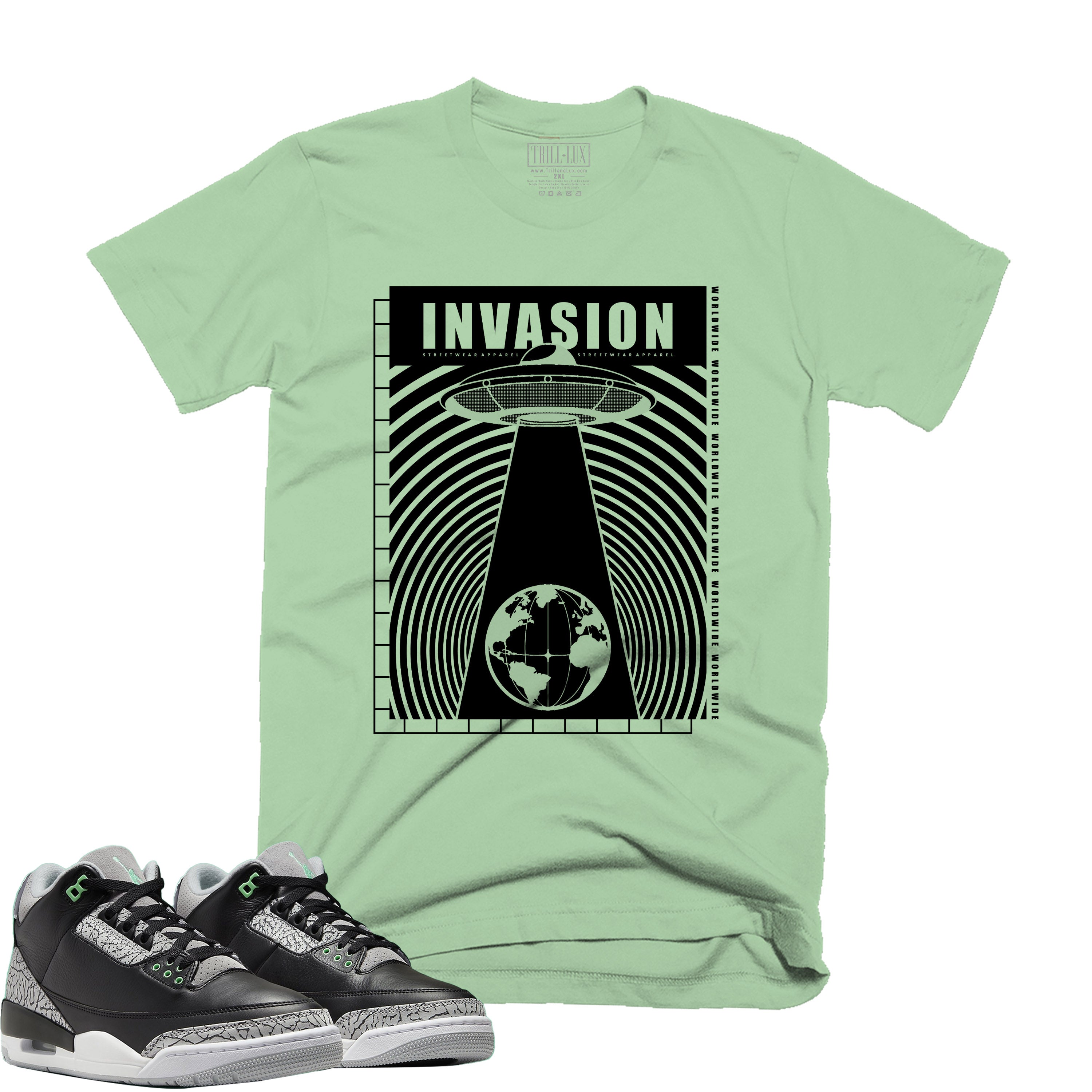 Invasion | Retro Air Jordan 3 Green Glow | Sweatshirt | Tee 