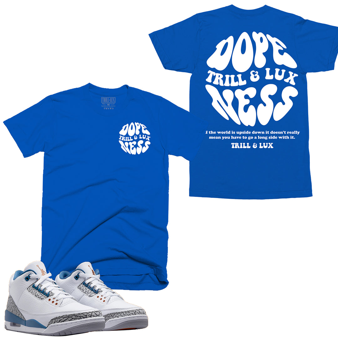 Dopeness Tee | Retro Air Jordan 3 True Blue and Copper T-shirt