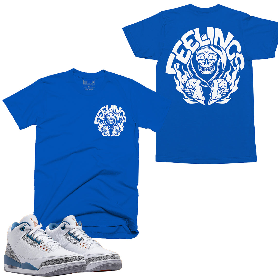 Feelings Tee | Retro Air Jordan 3 True Blue and Copper T-shirt