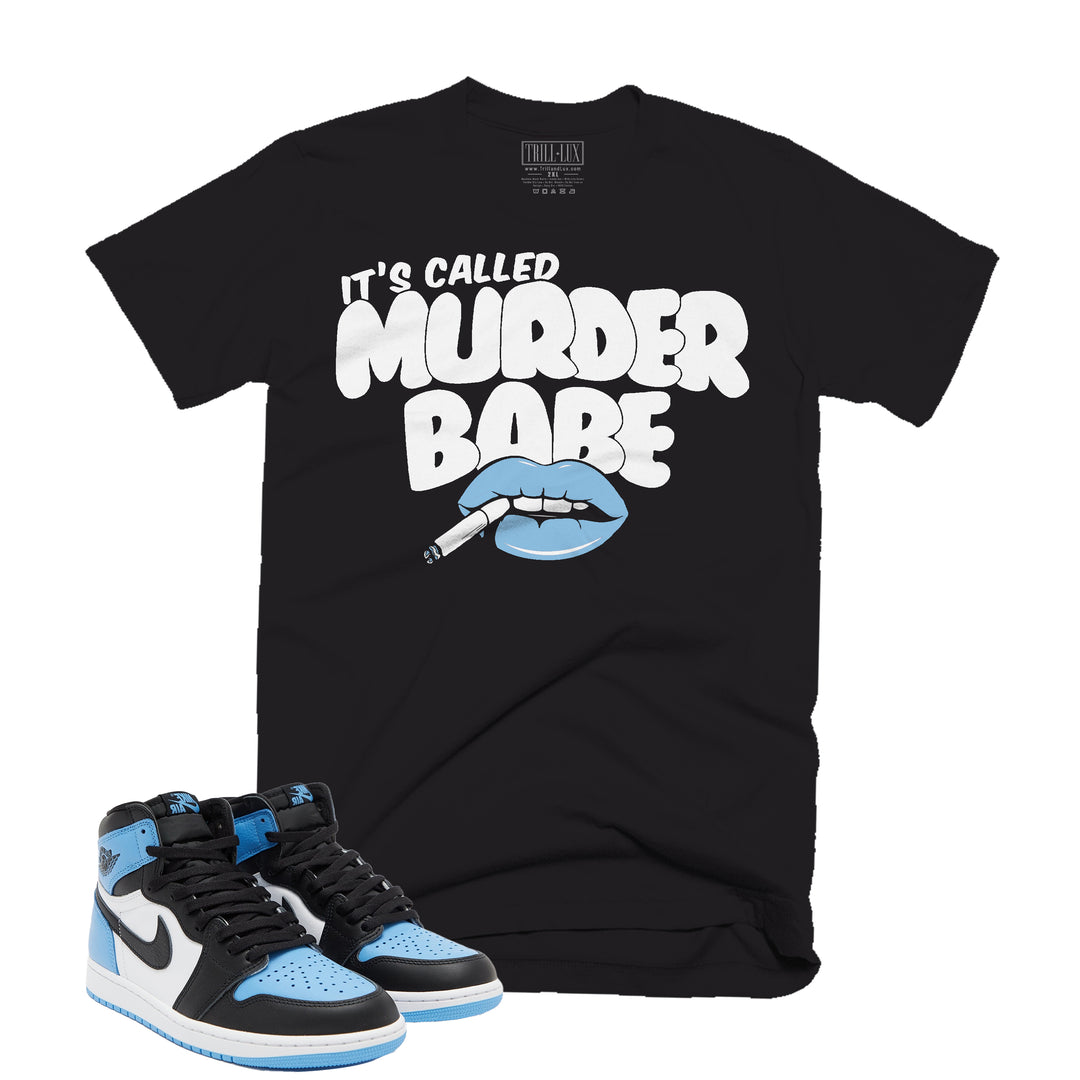 Trill and Lux Black and blue UNC t-shirt  match jordan 1 university blue Star graphic tee