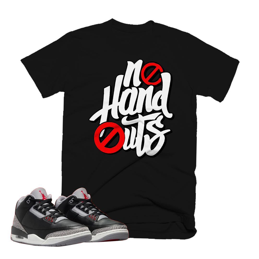 No Handouts | Retro Air Jordan 3 Black Cement Tee