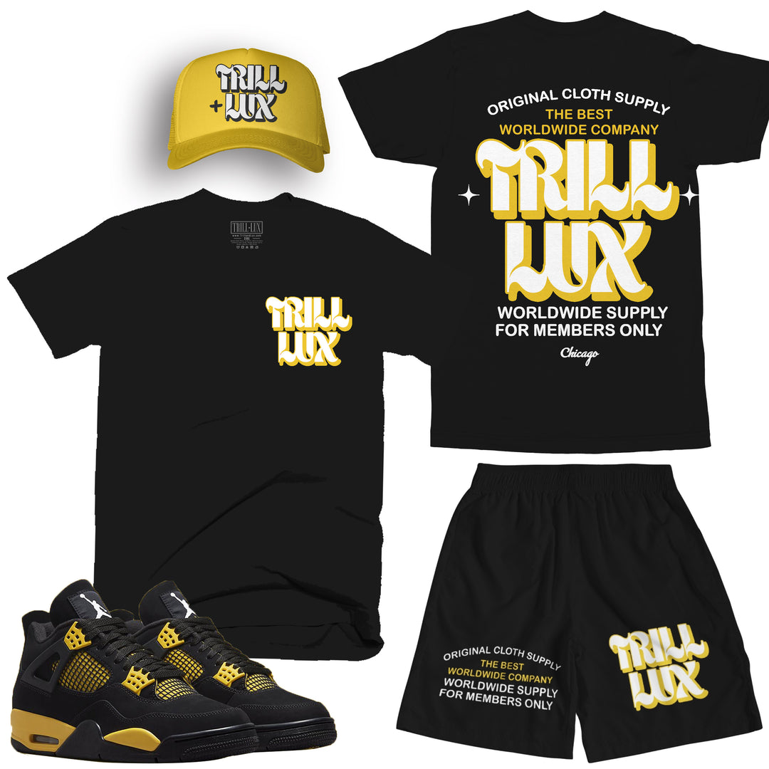 Supply | Retro Air Jordan 4 Thunder T-shirt, Shorts & Trucker Hat