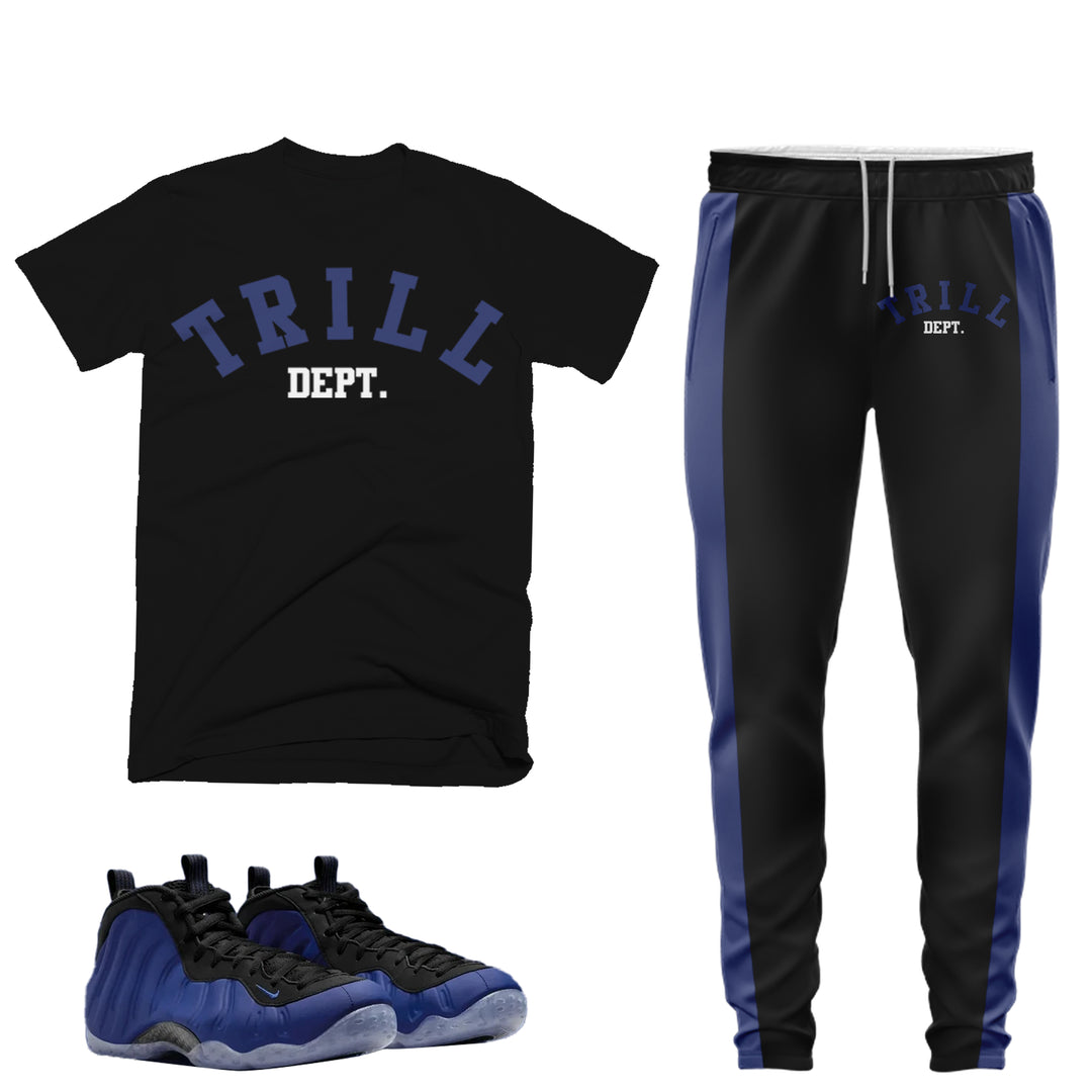 Trill Dept | T-shirt and Jogger Outfit Match - Foamposite Deep Royal
