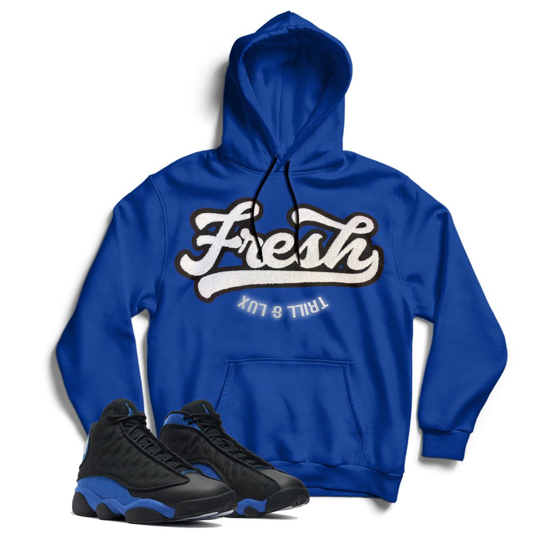 Fresh Chenille Hoodie w/ Reflective Print | Black Royal Air Jordan 13