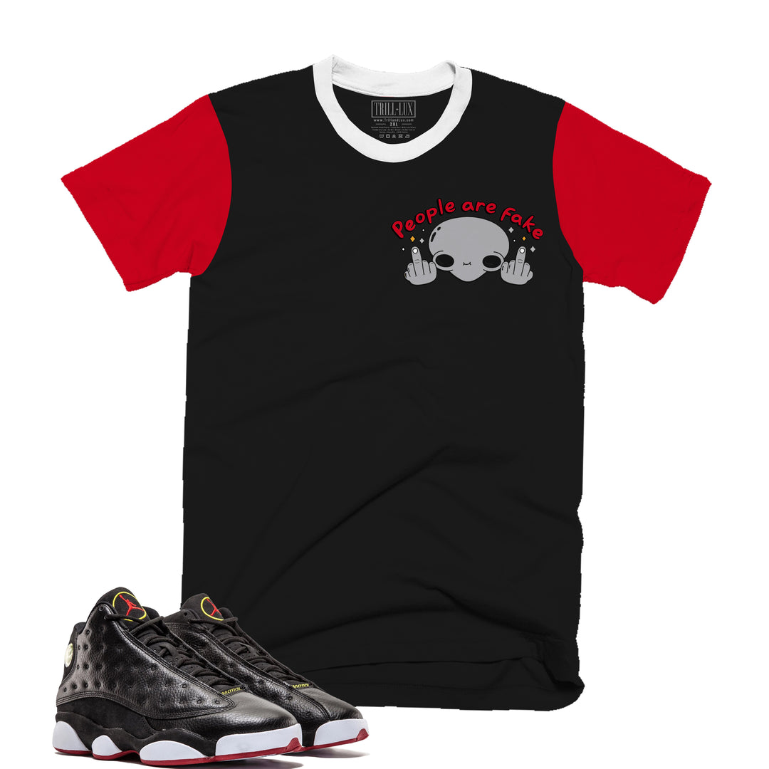 Fake Tee | Retro Air Jordan 13 Playoff Colorblock T-shirt