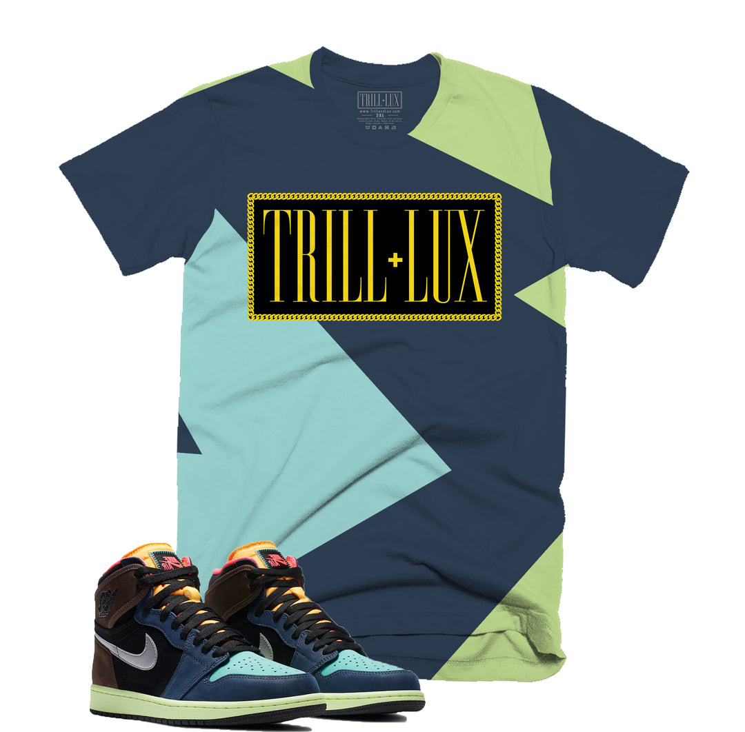 Trill & Lux Fragment Tee | Retro Air Jordan 1 Bio Hack Colorblock T-shirt
