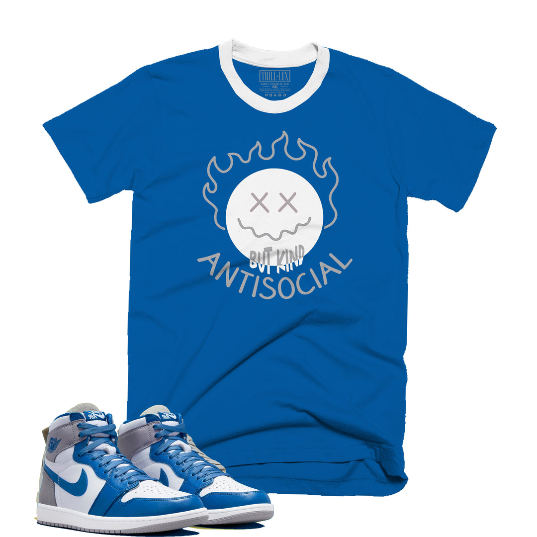 Anti Social | Retro Air Jordan 1 True Blue Colorblock T-shirt