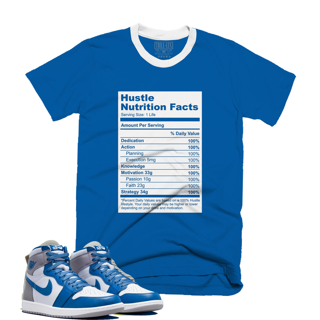 Facts | Retro Air Jordan 1 True Blue Colorblock T-shirt