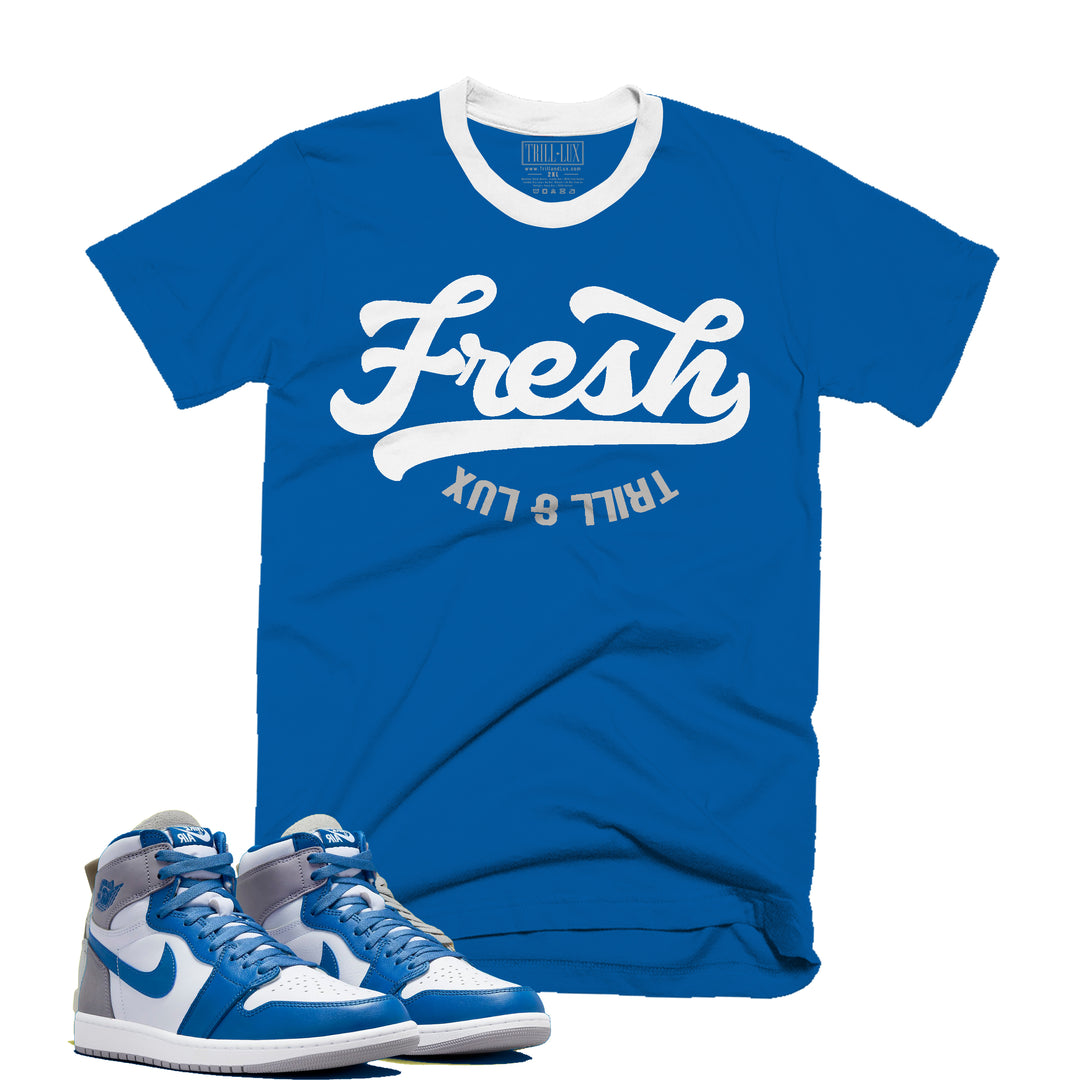 Fresh | Retro Air Jordan 1 True Blue Colorblock T-shirt