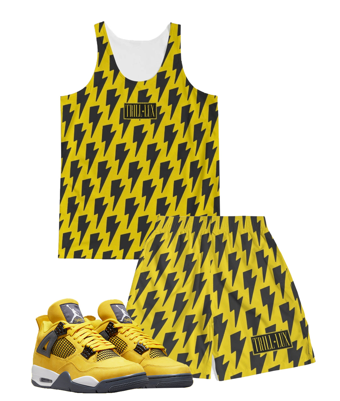 Bolt | Air Jordan 4 Tour Yellow Inspired Tank Top & Shorts