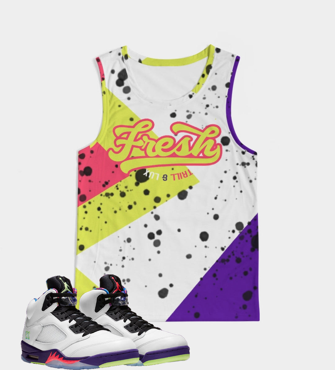 Trill & Lux | Air Jordan 5 Ghost Green Inspired fragment Tank Top Bel Air
