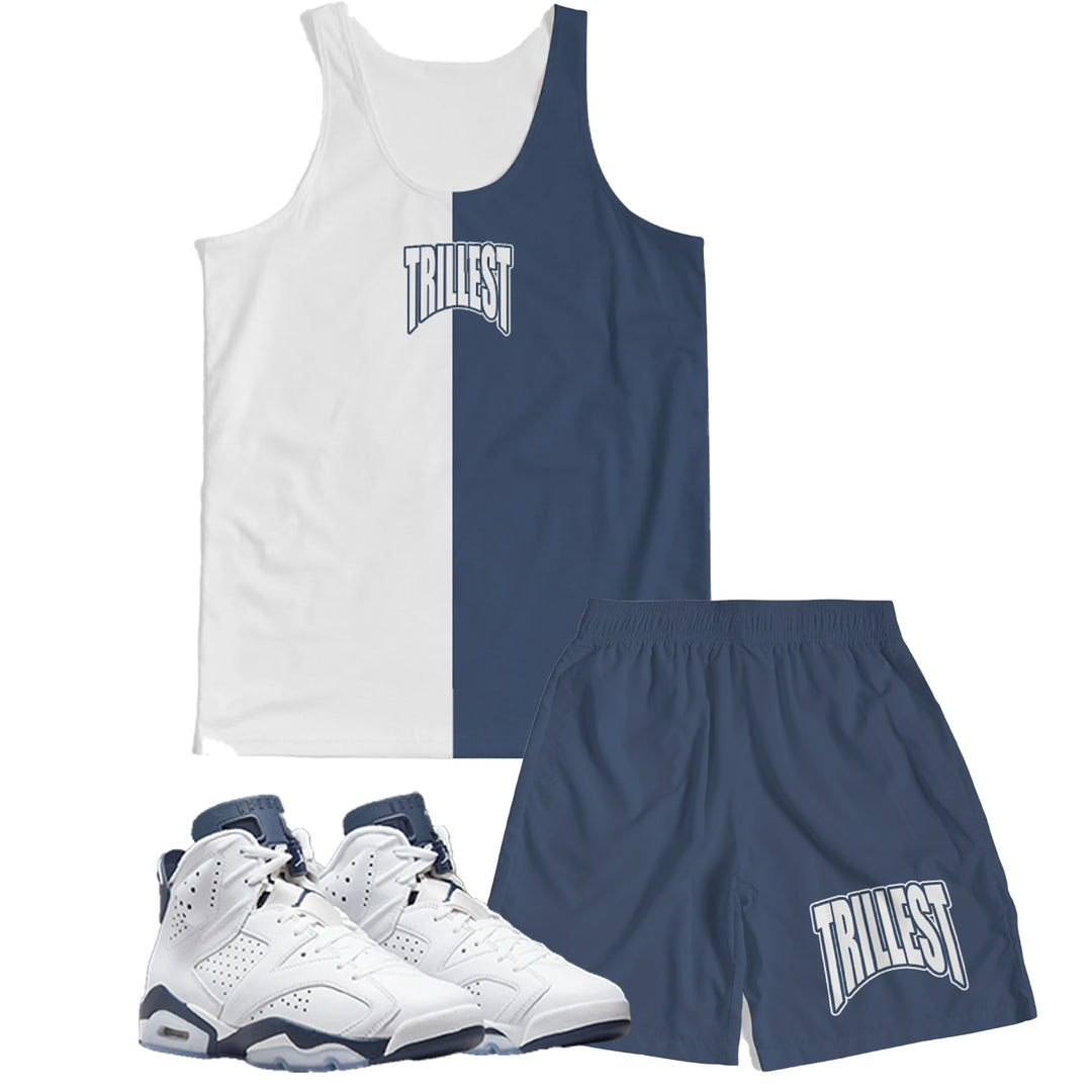 Trillest | Air Jordan 6 Midnight Navy Inspired Tank Top & Shorts