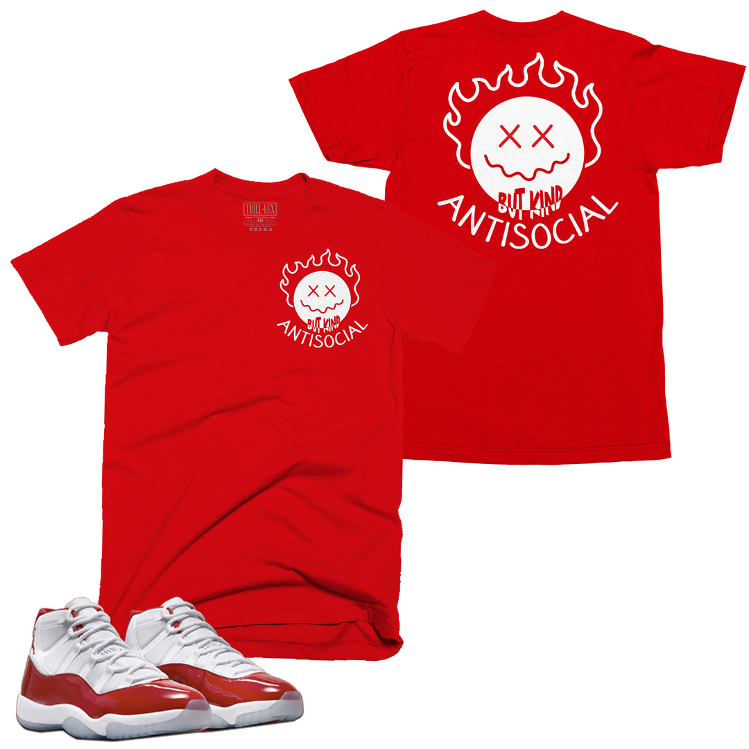 Anti Social Tee | Retro Air Jordan 11 Cherry Red T-shirt