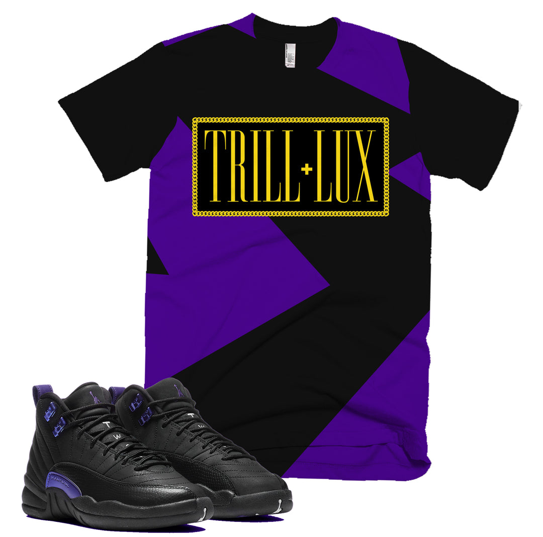Fragment Tee | Retro Air Jordan 12 Black Concord T-shirt | Purple