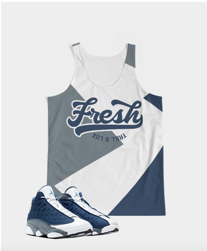 Trill & Lux | Air Jordan 13 Flint Inspired fragment Tank Top & Shorts