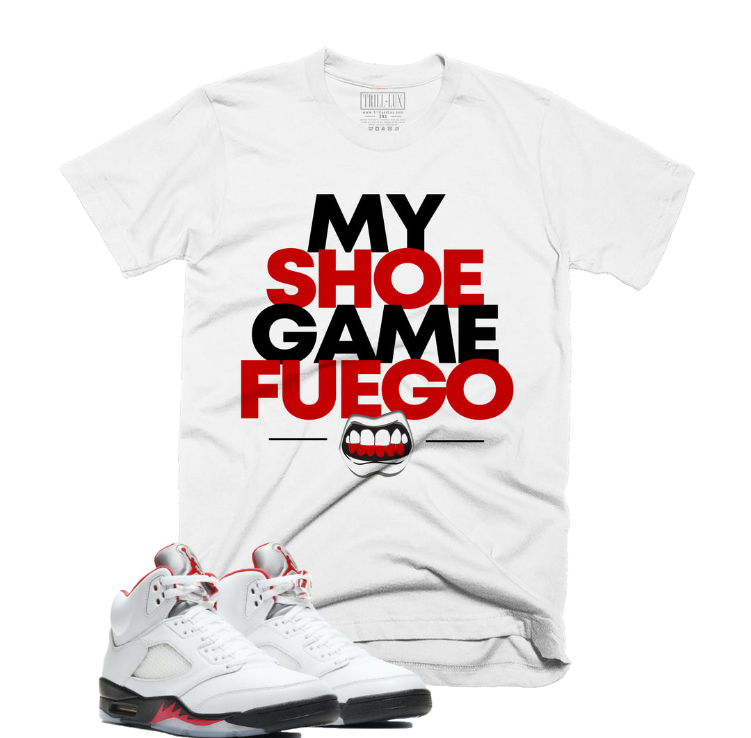 Trill & Lux Shoe Game Fuego Tee | Retro Air Jordan 5 Fire Red Inspired | 69 Points