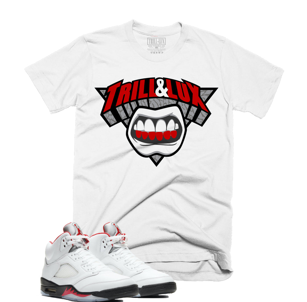 Trill & Lux Trill Grill Tee | Retro Air Jordan 5 Fire Red Inspired |