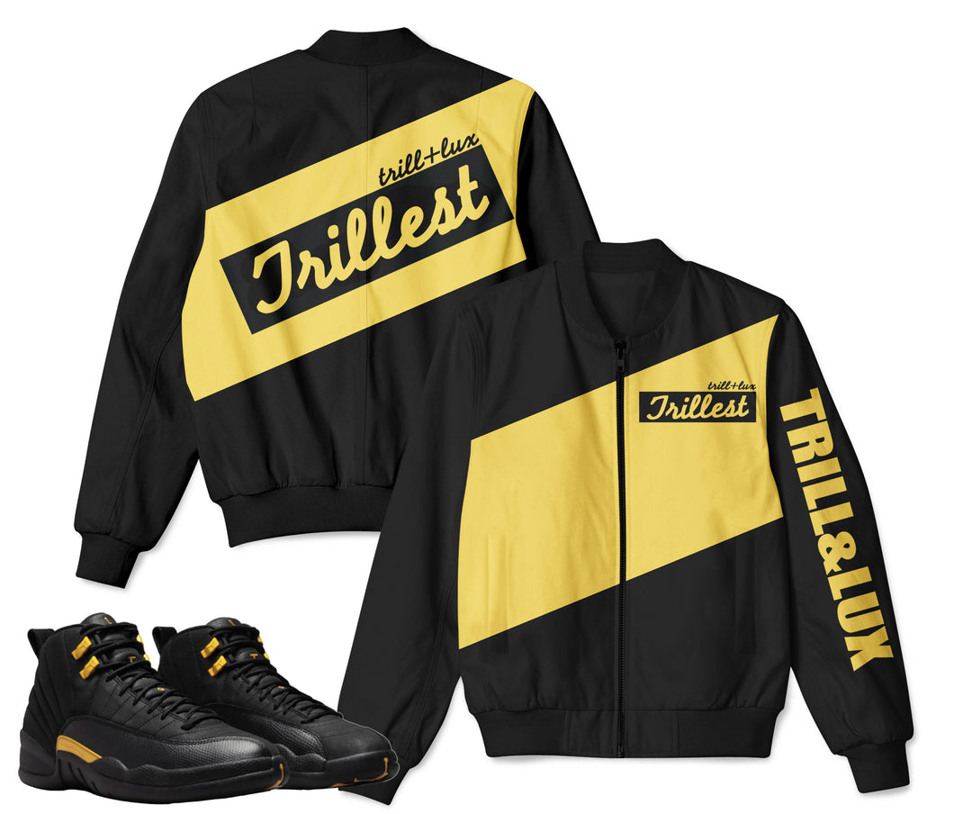 Trillest | Retro Air Jordan 12 Black Taxi Bomber Jacket