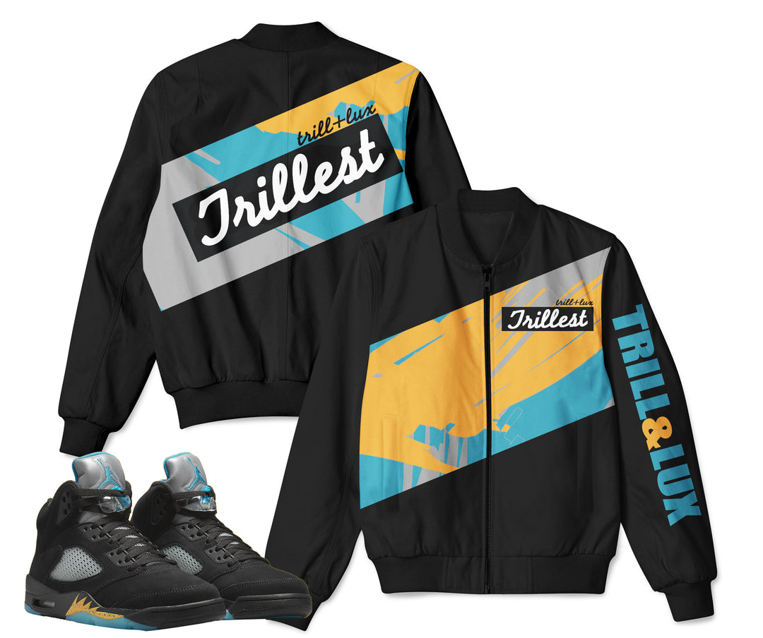 Trillest | Retro Air Jordan 5 Aqua Inspired Bomber Jacket