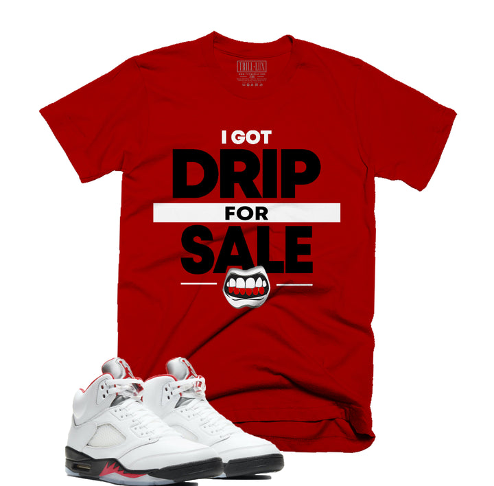 Trill & Lux Drip For Sale Tee | Retro Air Jordan 5 Fire Red Inspired | 69 Points