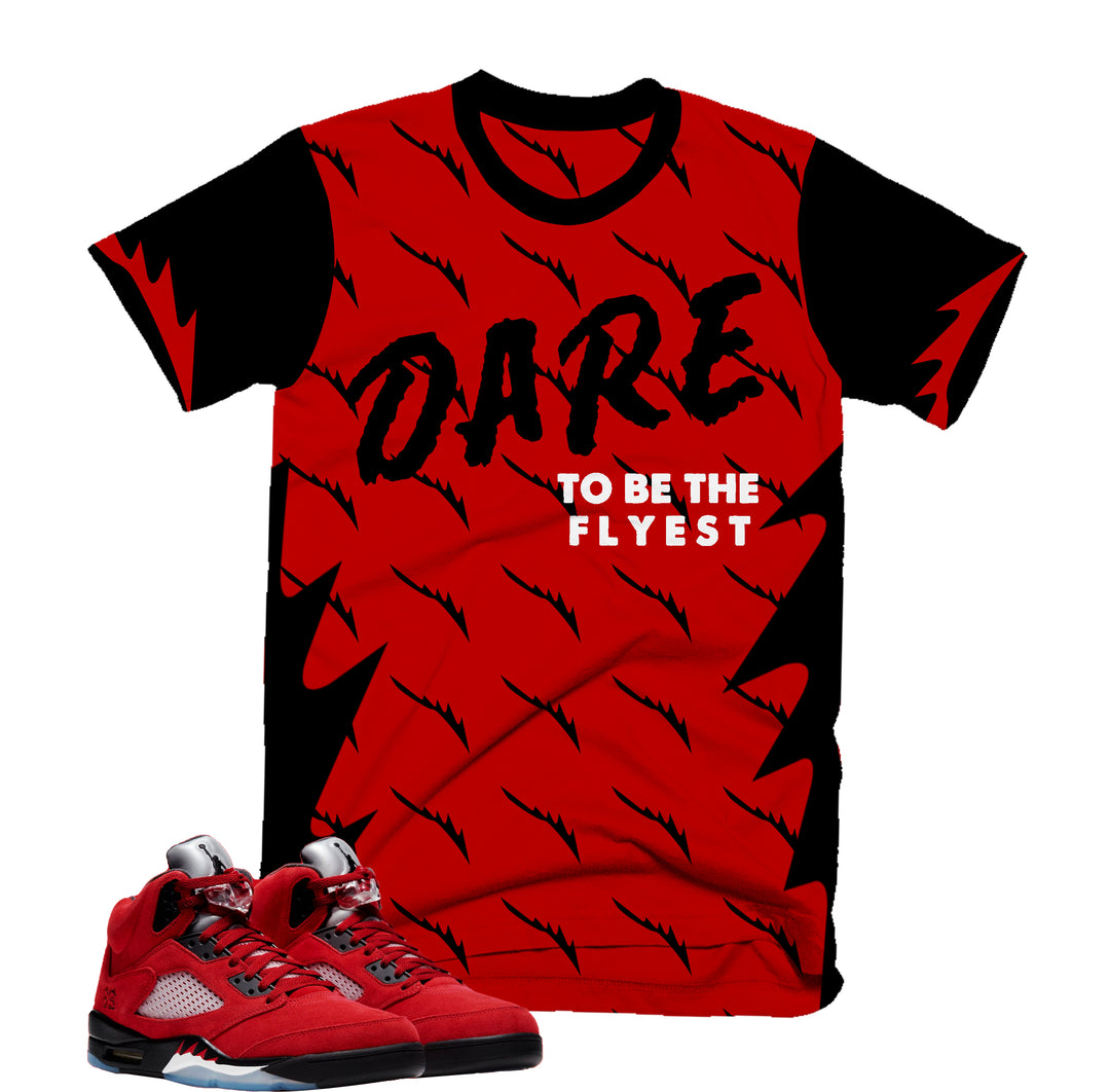Dare To Be Fly Tee | Retro Air Jordan 5 Toro Bravo Colorblock T-shirt