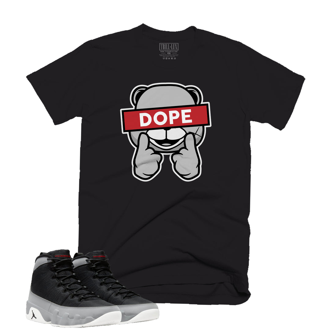 Dope Tee | Retro Air Jordan 9 Black and Particle Grey T-shirt