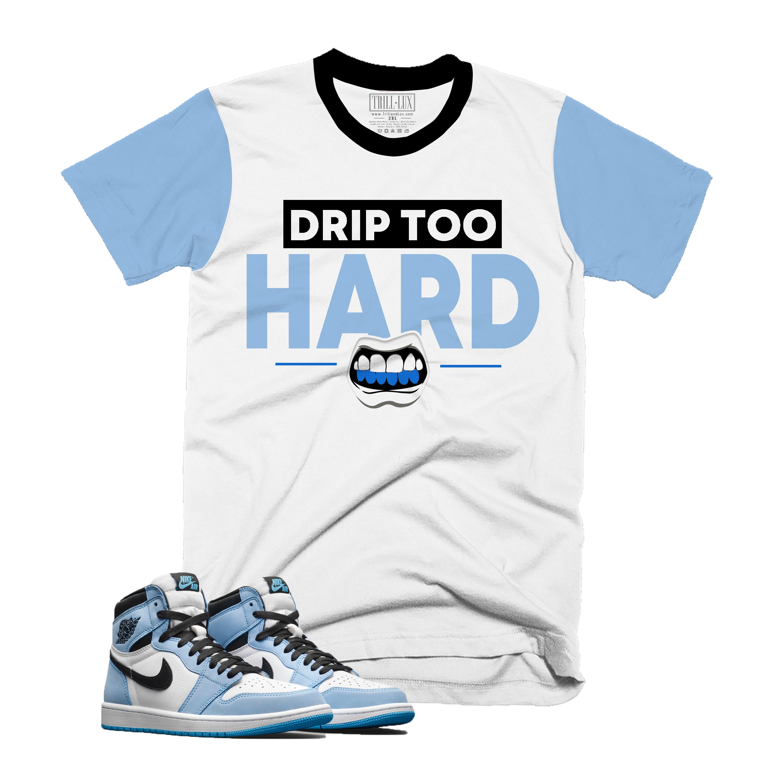 Respect My Drip Tee  Retro Air Jordan 1 Hyper Royal Colorblock T