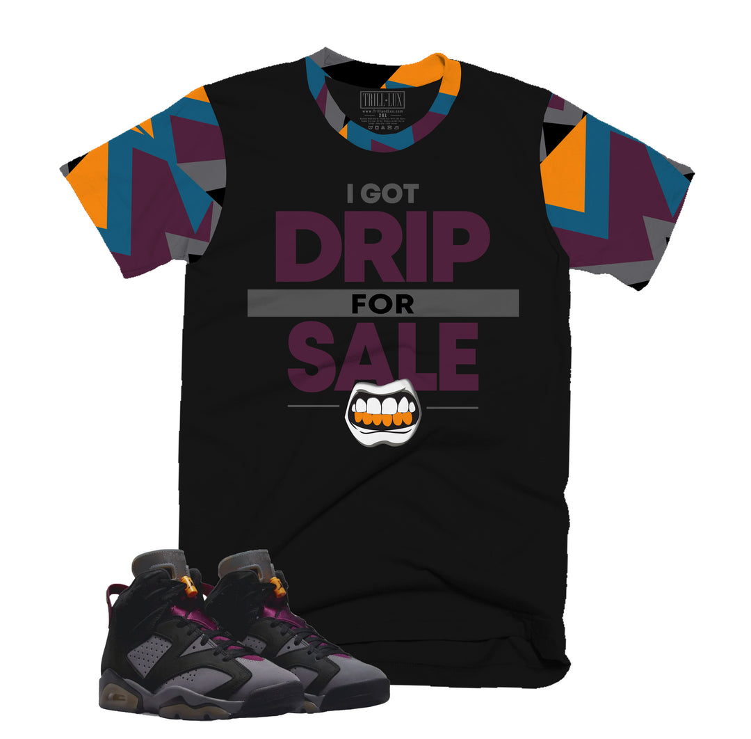 Drip for sale Tee | Retro Air Jordan 6 Bordeaux Colorblock T-shirt