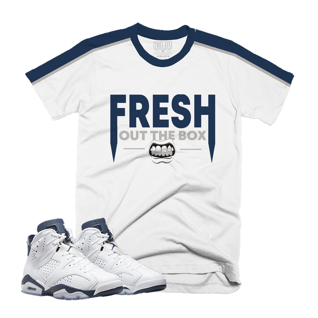 Fresh Out | Retro Air Jordan 6 Midnight Navy Colorblock T-shirt