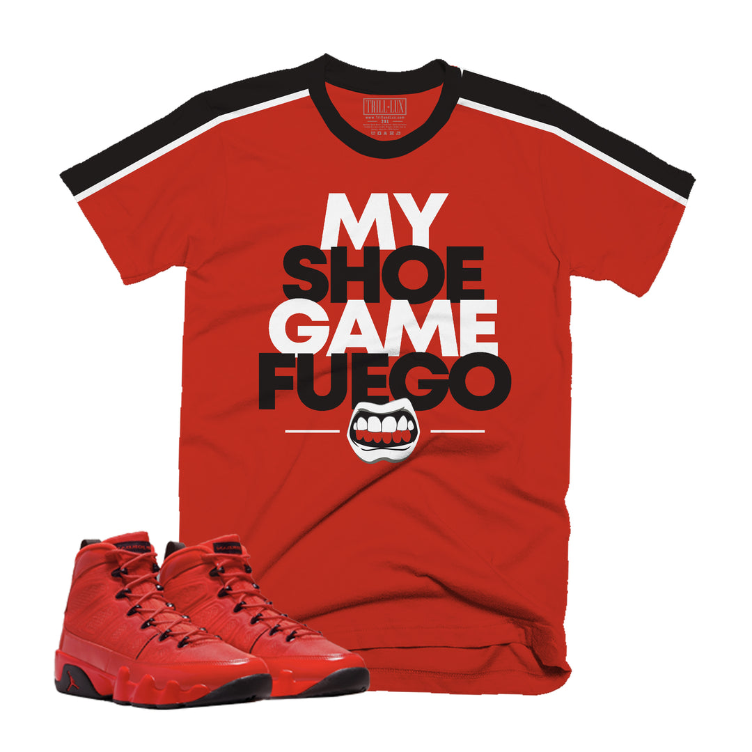 Fuego Tee | Retro Air Jordan 9 Chile Red T-shirt