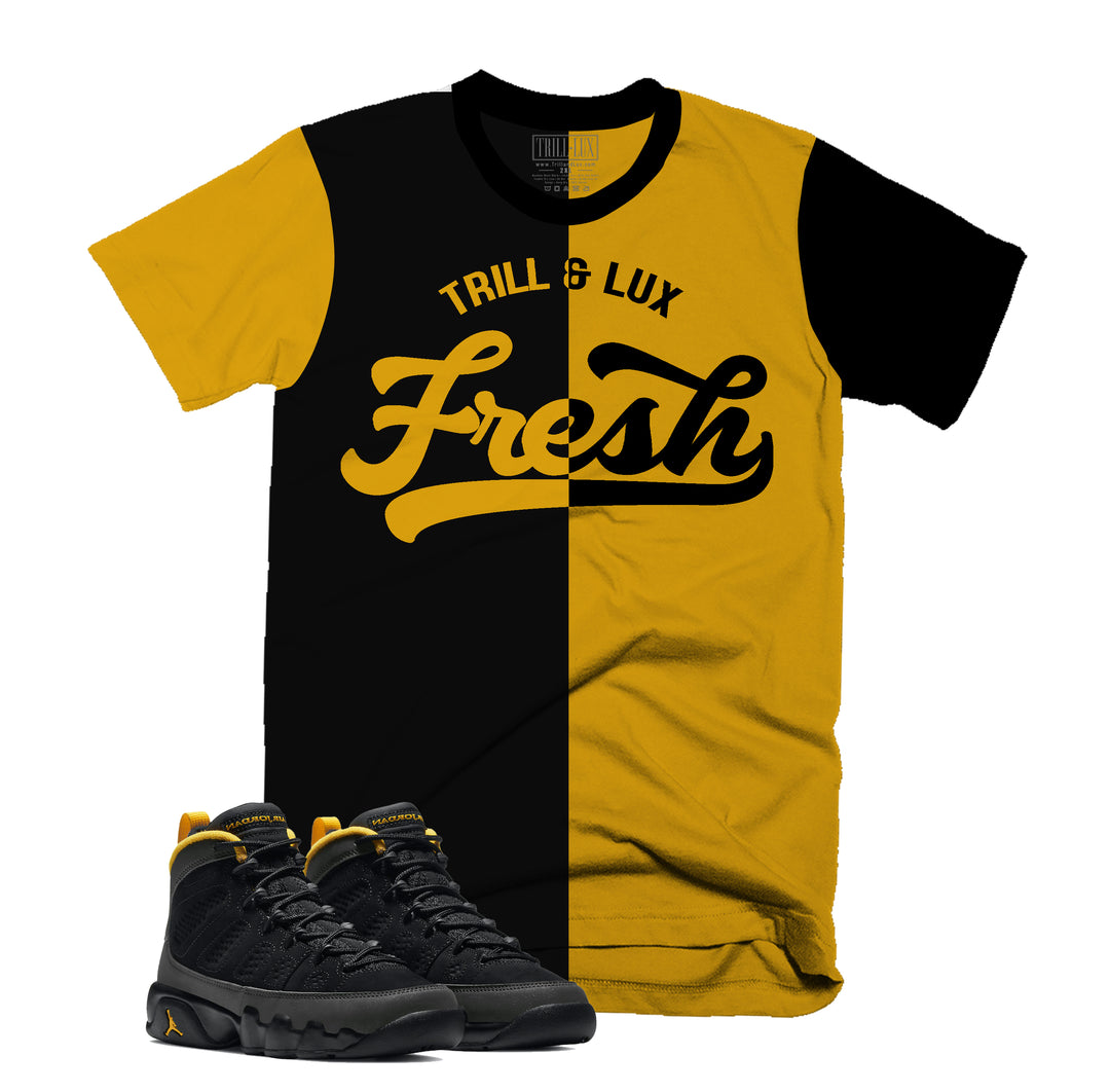 Fresh Tee | Retro Air Jordan 9 University Gold T-shirt |