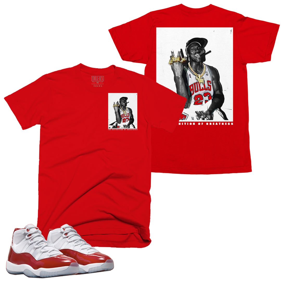 Greatness Tee | Retro Air Jordan 11 Cherry Red T-shirt