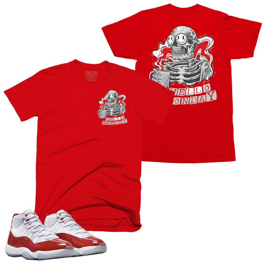 Hello Tee | Retro Air Jordan 11 Cherry Red T-shirt