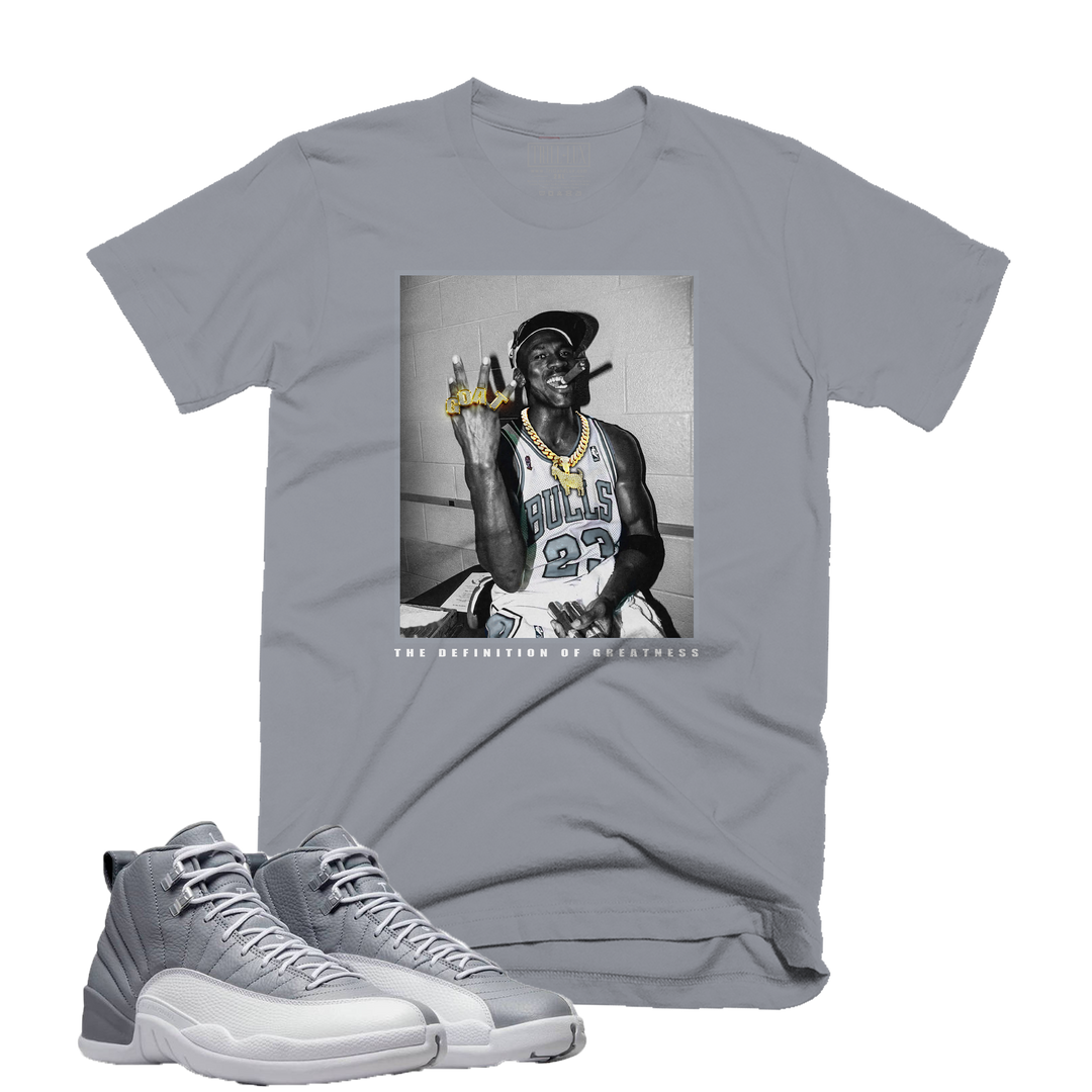 4 Rings | Retro Air Jordan 12 Stealth Grey Colorblock T-Shirt