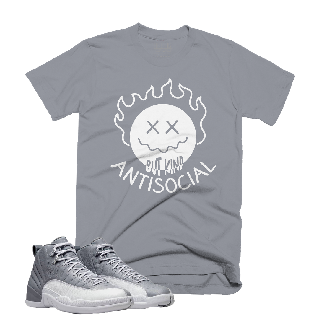 Anti-Social | Retro Air Jordan 12 Stealth Grey Colorblock T-Shirt
