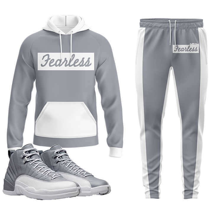 Fearless | Air Jordan 12 Stealth Grey Hoodie & Jogger Set