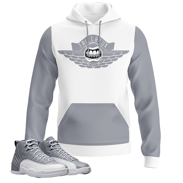 Flight Air Jordan 12 Stealth Grey Hoodie Trill Lux