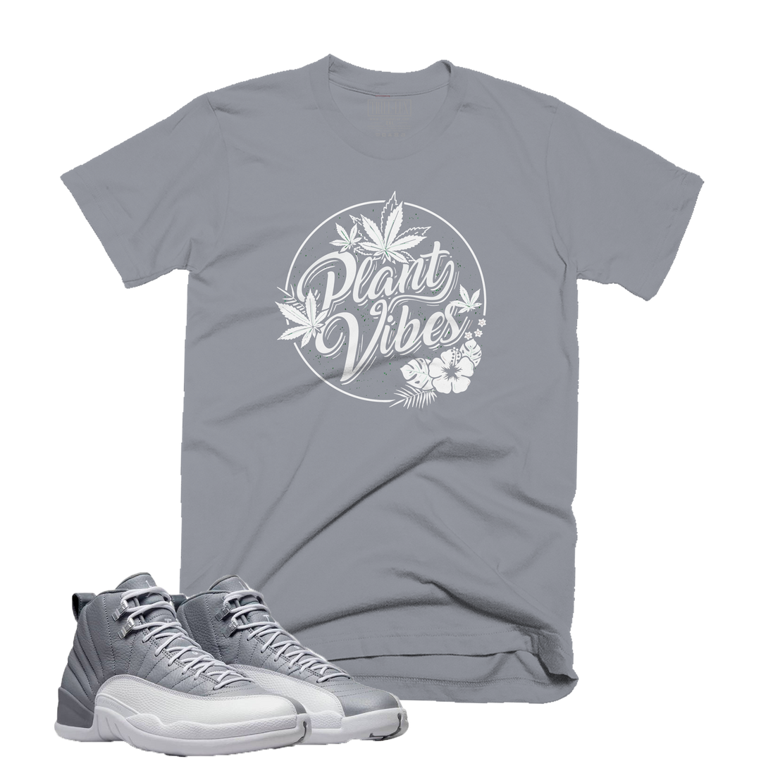 Plant Vibes | Retro Air Jordan 12 Stealth Grey Colorblock T-Shirt