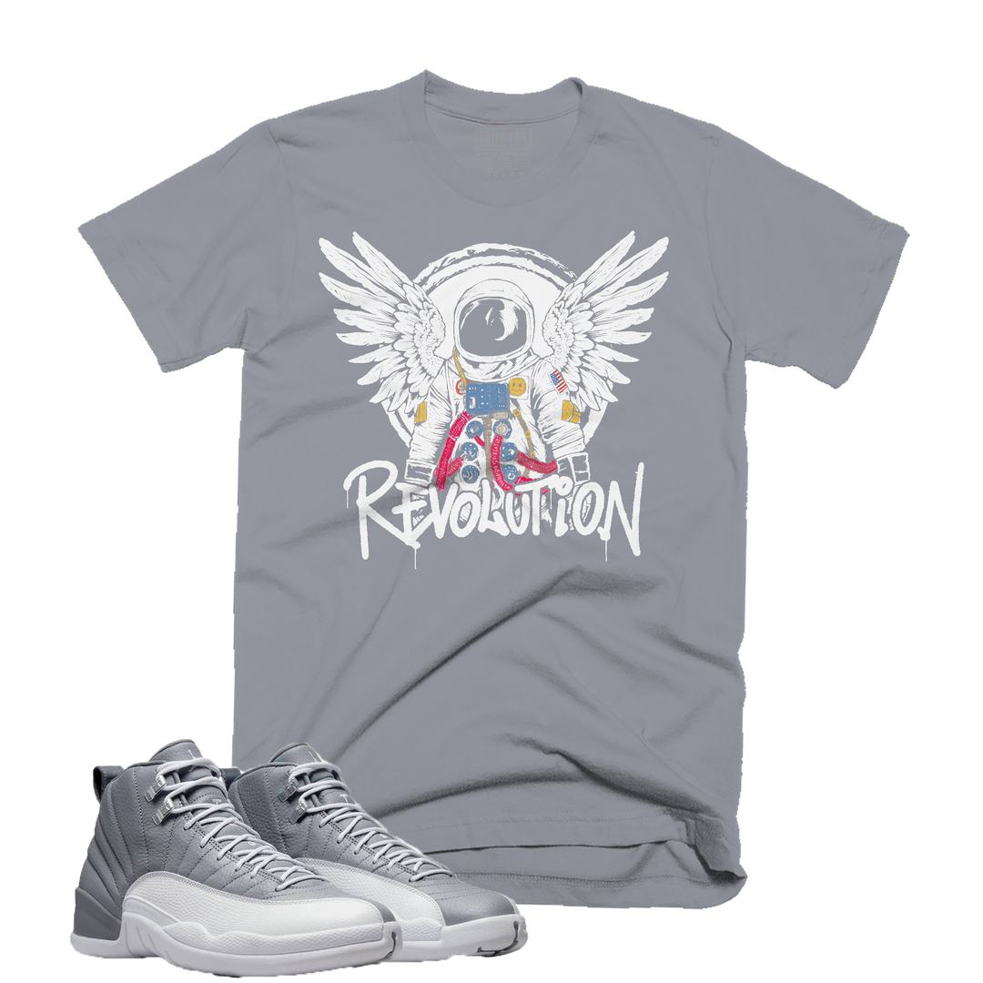 Revolution | Retro Air Jordan 12 Stealth Grey Colorblock T-Shirt