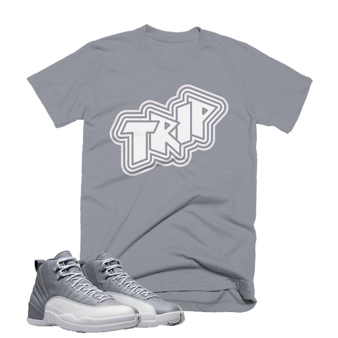 TRIP | Retro Air Jordan 12 Stealth Grey Colorblock T-Shirt