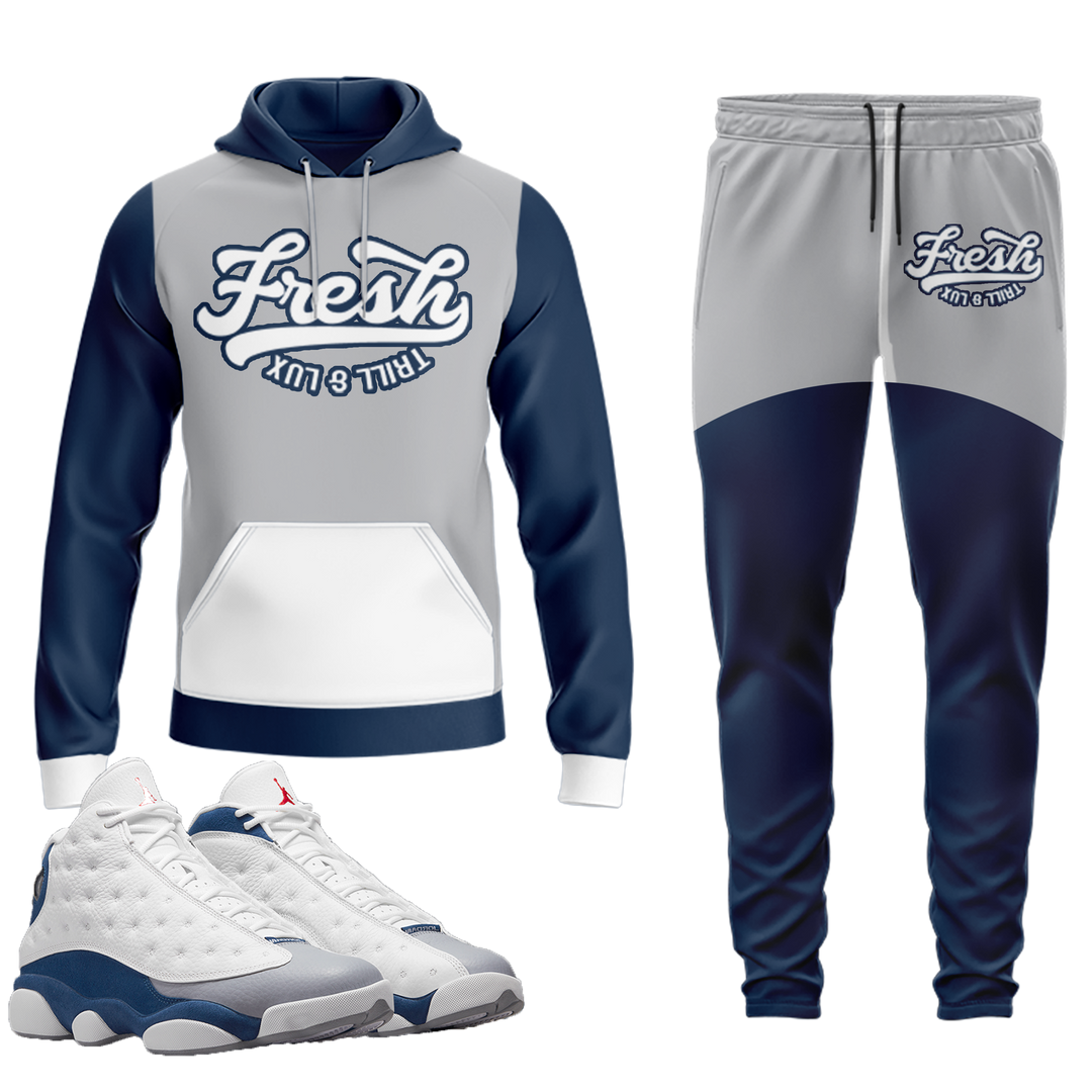Fresh | Retro Air Jordan 13 French Blue Hoodie & Jogger Set