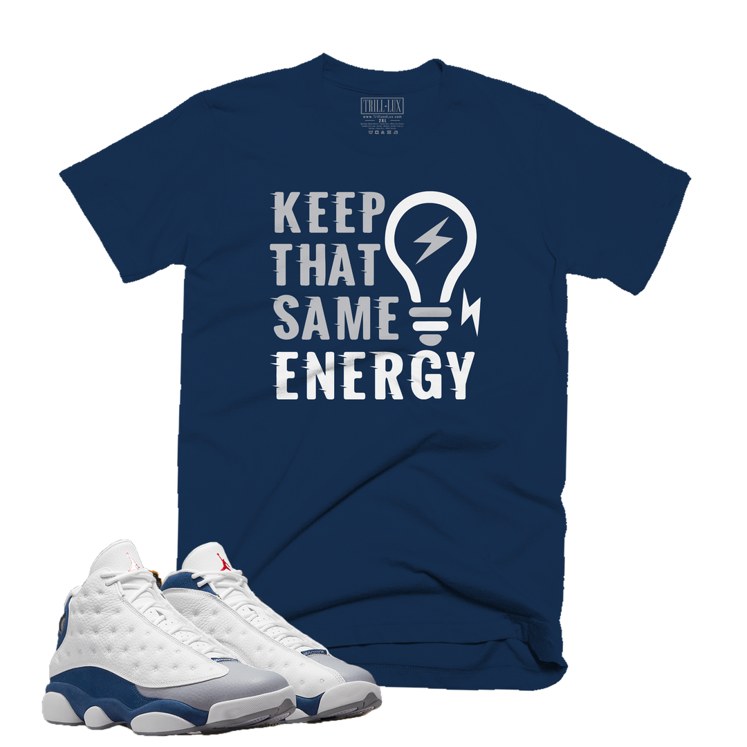 Same Energy | Retro Air Jordan 13 French Blue Colorblock T-shirt